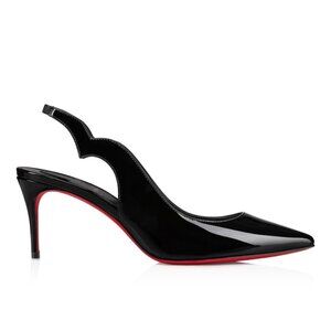 Christian Louboutin HOT CHICK SLING 70 Scallop Patent Heels Pumps Shoes